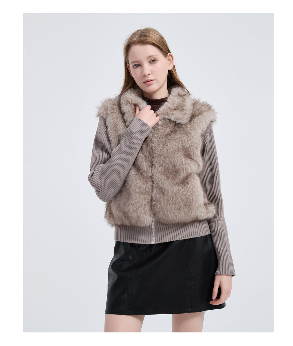 The Cloud Trim Faux Fur Cropped Jacket