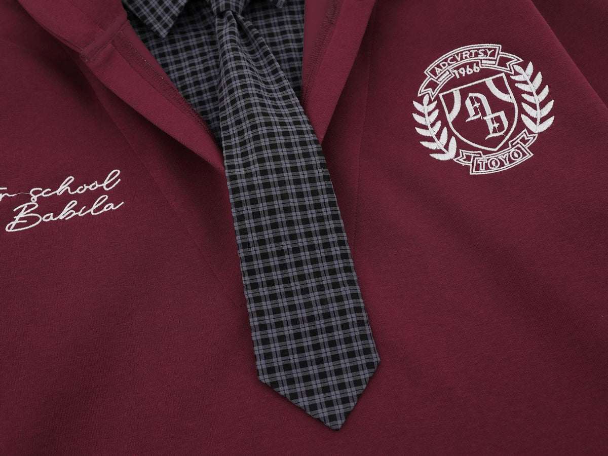 The Burgundy Drift Faux Two-Piece Hoodie