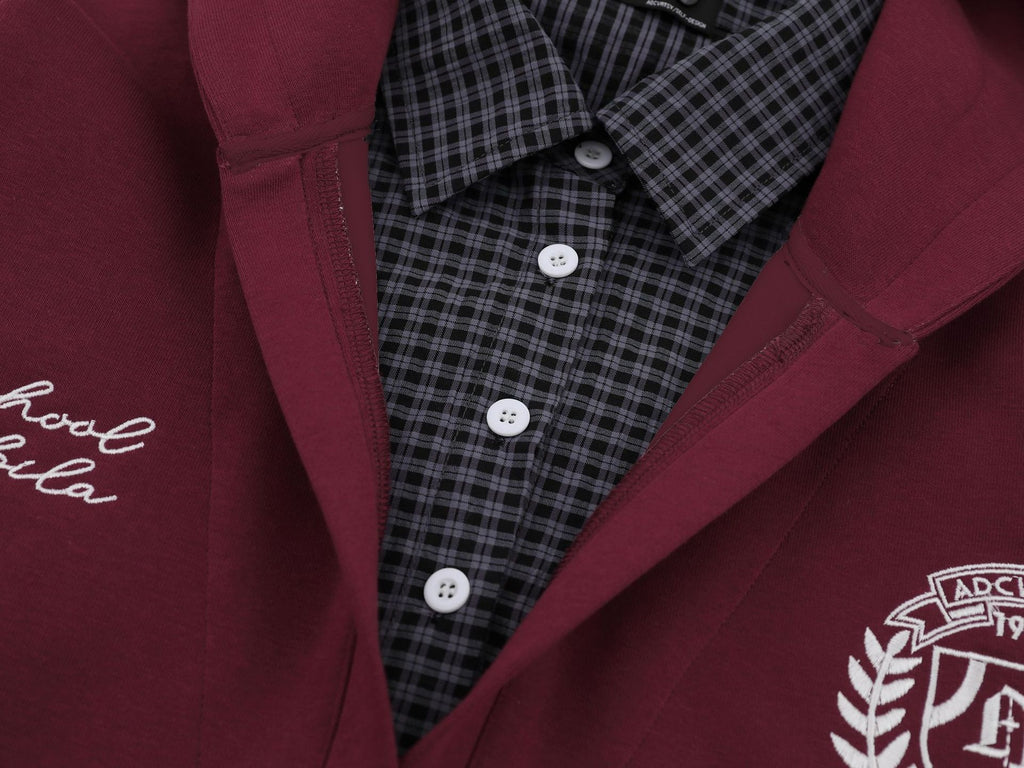 The Burgundy Drift Faux Two-Piece Hoodie