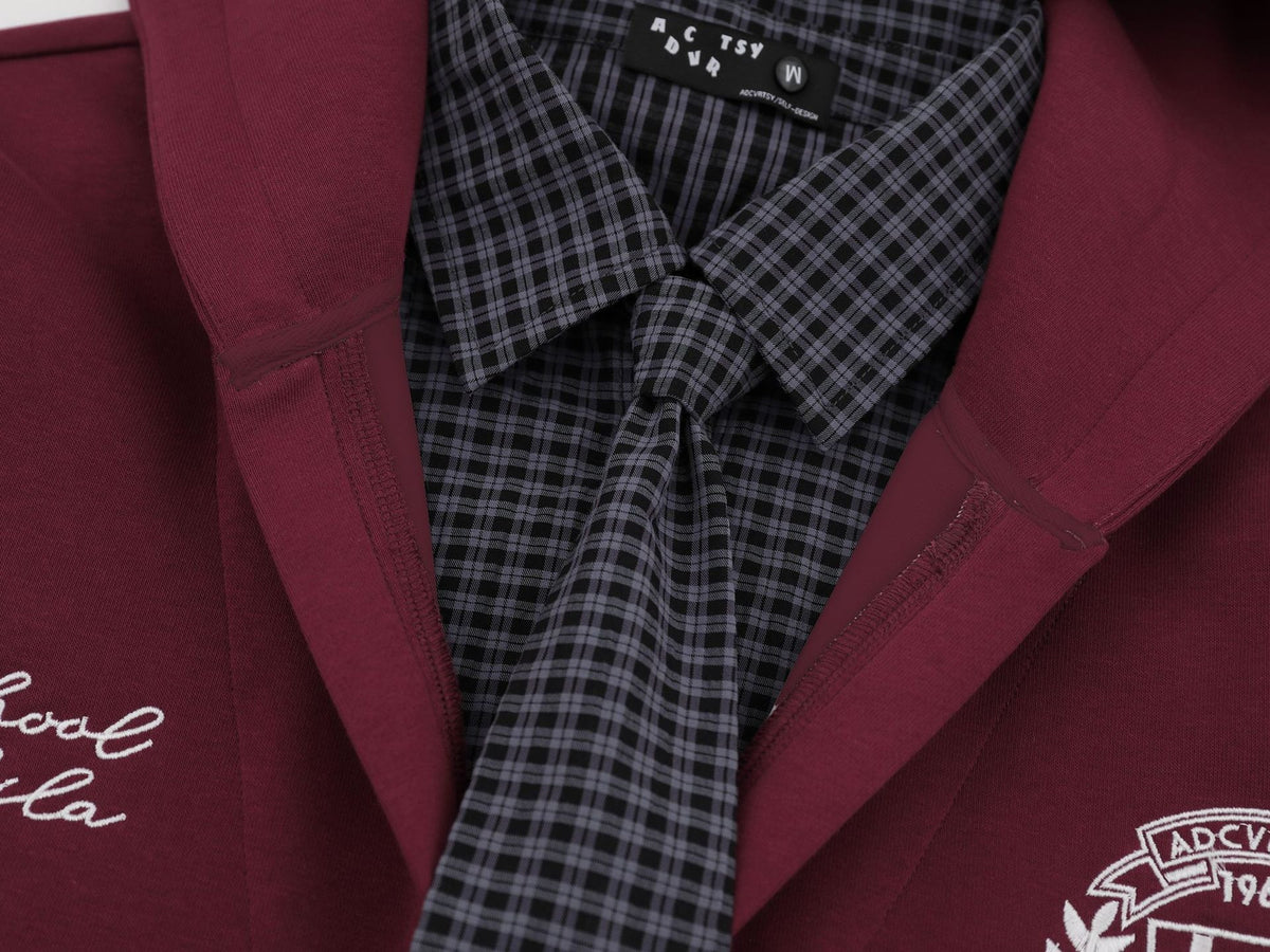 The Burgundy Drift Faux Two-Piece Hoodie