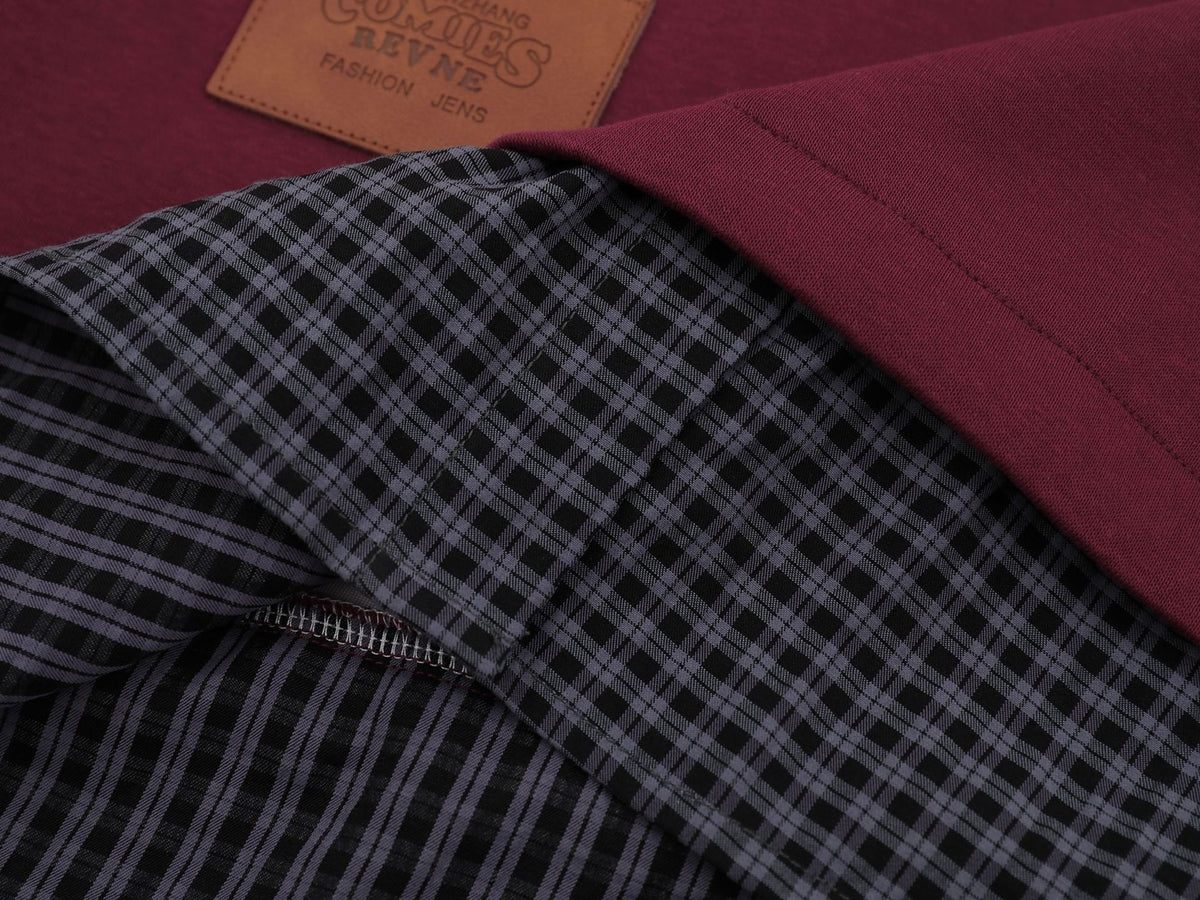 The Burgundy Drift Faux Two-Piece Hoodie