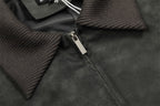 The Graphite Flip Collar Faux Leather Jacket