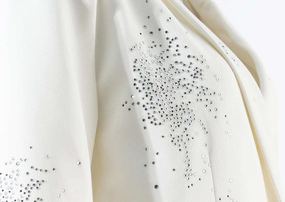 The Noir Rhinestone Notched Blazer
