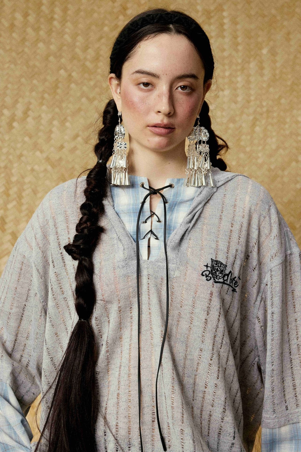 The Lattice Layer Crochet Hooded Sweatshirt