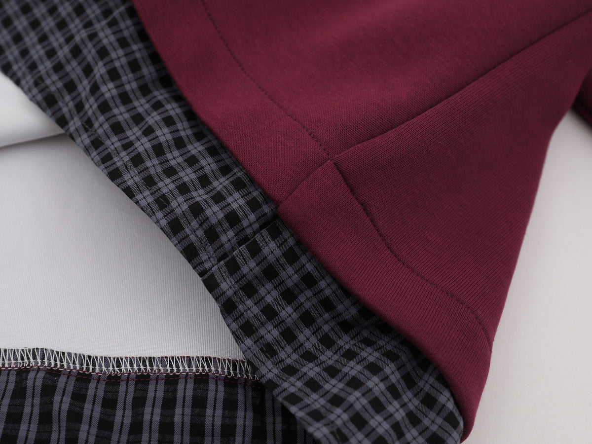 The Burgundy Drift Faux Two-Piece Hoodie