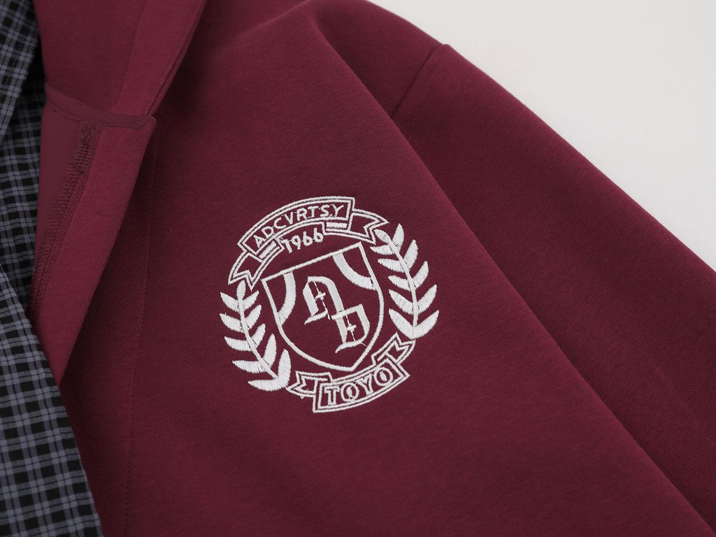 The Burgundy Drift Faux Two-Piece Hoodie