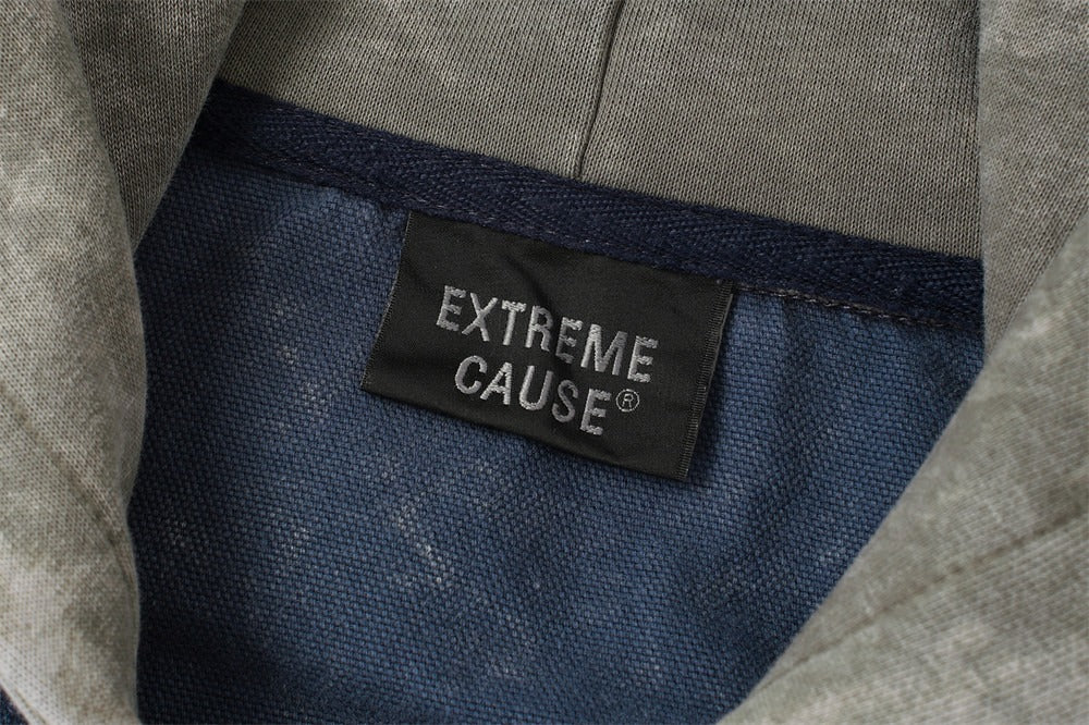 The Faded Block Fake Two-Piece Hooded Jacket