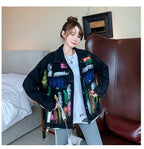 The Midnight Graffiti Hand-Painted Denim Jacket