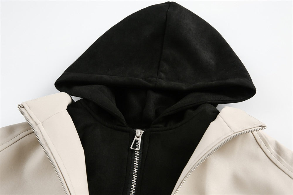 The Obsidian Layer Faux Leather Hooded Jacket