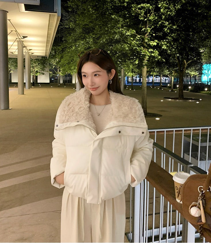 The Lumen Shine Lapel Padded Jacket