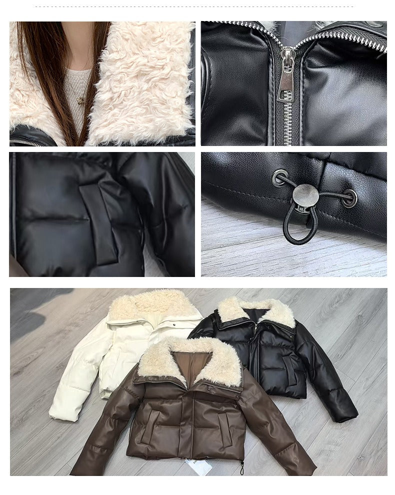 The Lumen Shine Lapel Padded Jacket