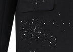 The Noir Rhinestone Notched Blazer