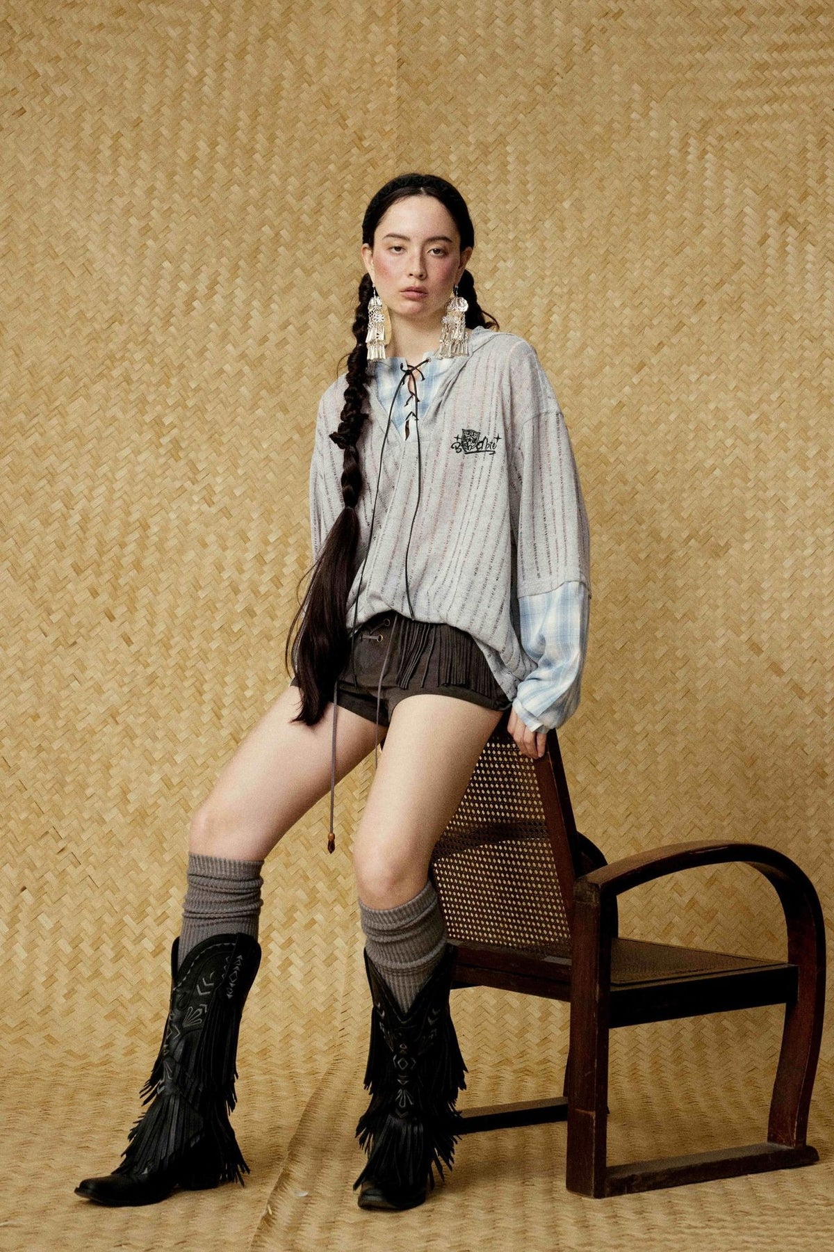 The Lattice Layer Crochet Hooded Sweatshirt