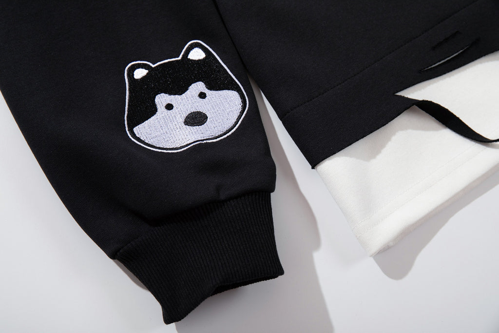 The Pup Patch Faux Two-Piece Polo Sweatshirt