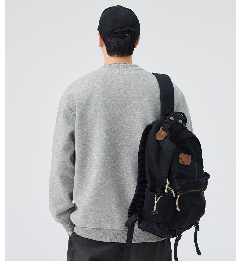 The Sakura Thread Embroidered Henley Sweatshirt