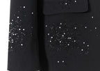 The Noir Rhinestone Notched Blazer
