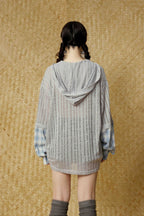 The Lattice Layer Crochet Hooded Sweatshirt