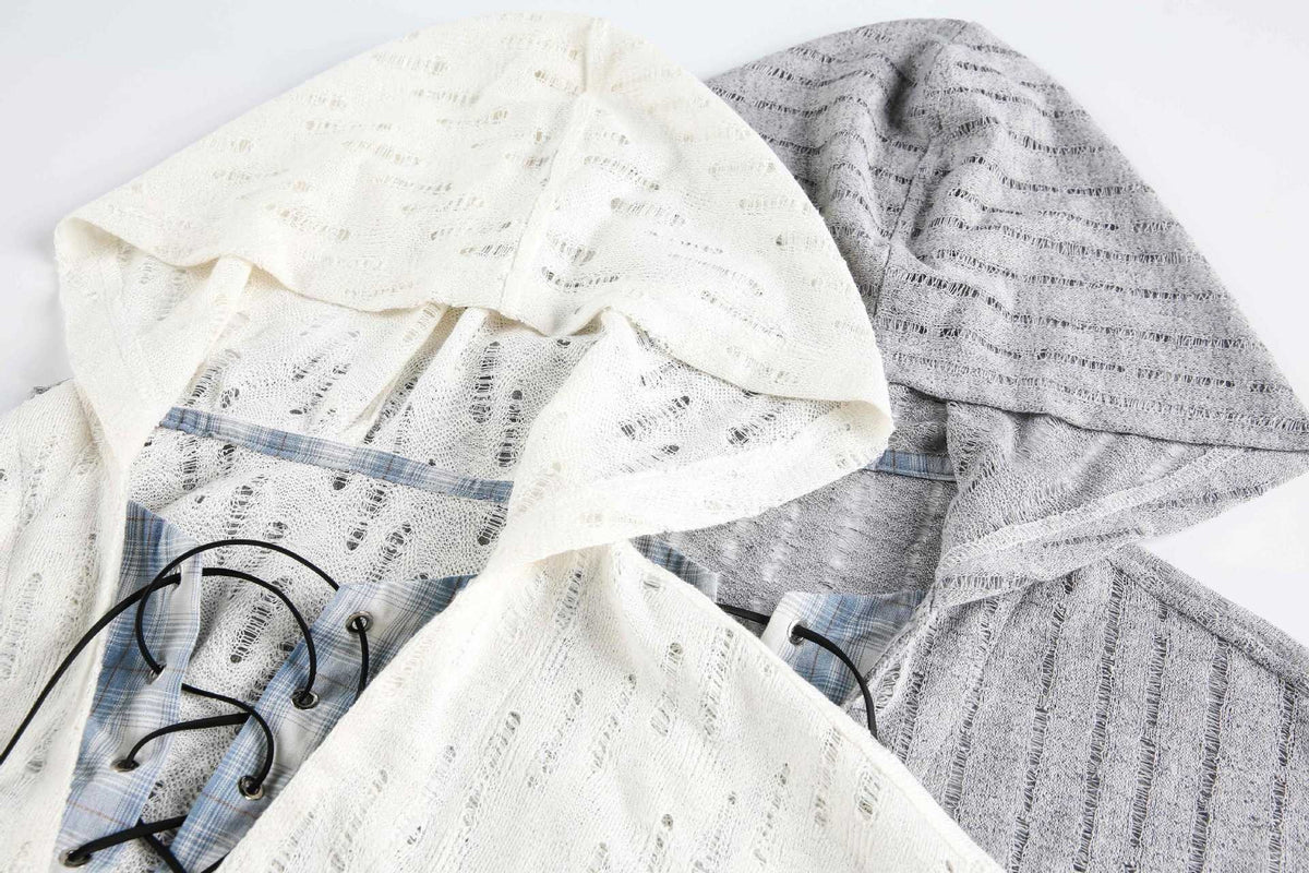 The Lattice Layer Crochet Hooded Sweatshirt