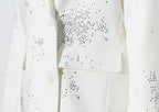 The Noir Rhinestone Notched Blazer