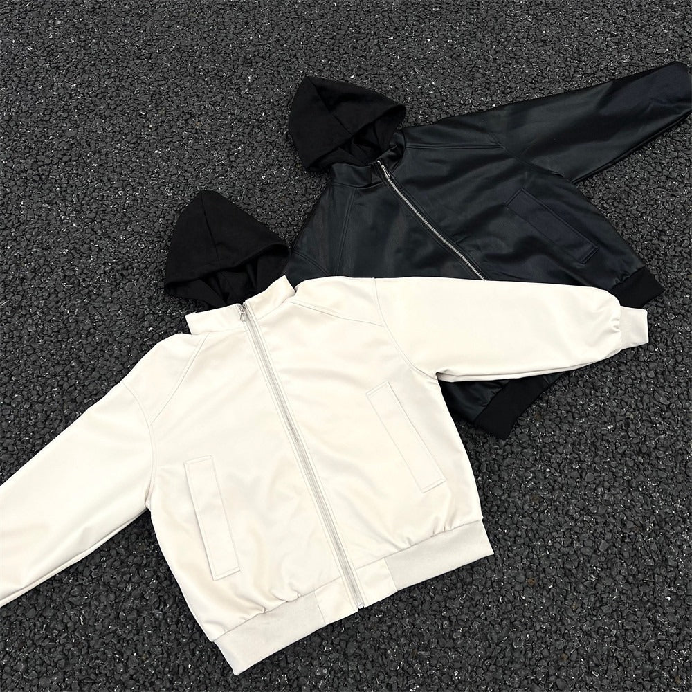 The Obsidian Layer Faux Leather Hooded Jacket